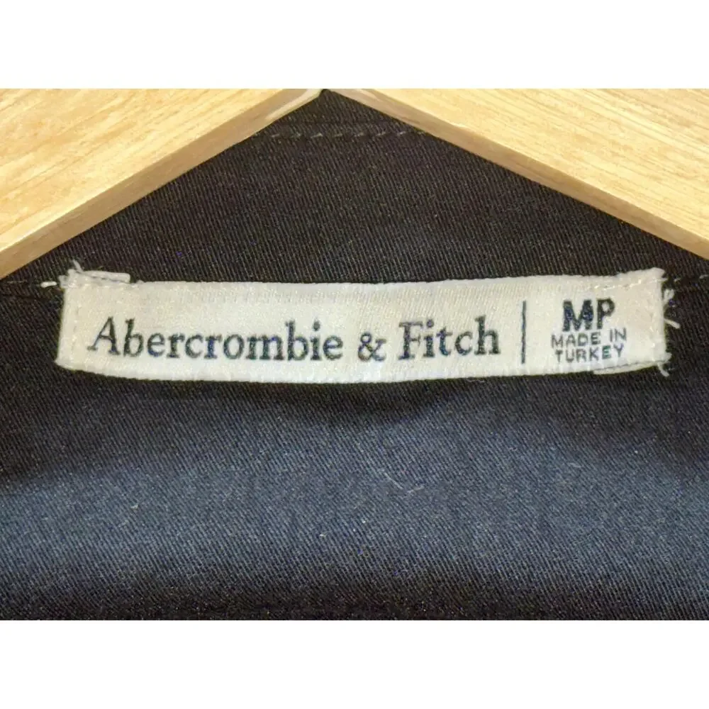 NEW Abercrombie & Fitch Black Cotton Ruched V-Neck Sleeveless Maxi Dress Size M